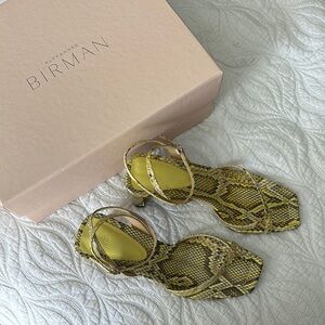 ALEXANDRE BIRMAN Nelly Square Exotic Sandals in Mellow Python